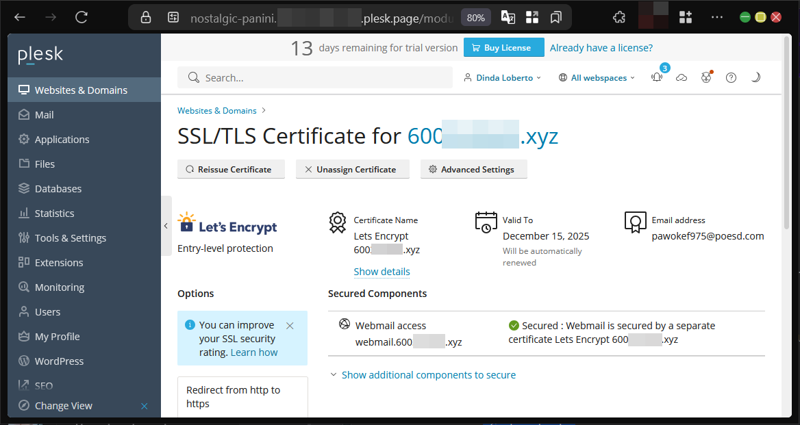 Cara Pasang Sertifikat TLS atau SSL Website di Plesk Panel