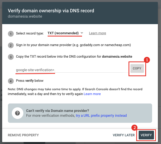 Install Google Search Console