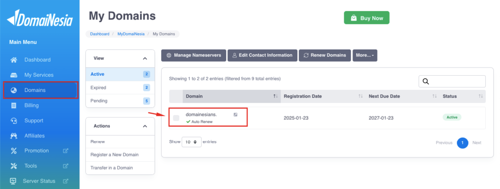 Cara Sambungkan Domain Ke Cloudflare DNS di MyDomaiNesia 4 Domain ke Cloudflare DNS