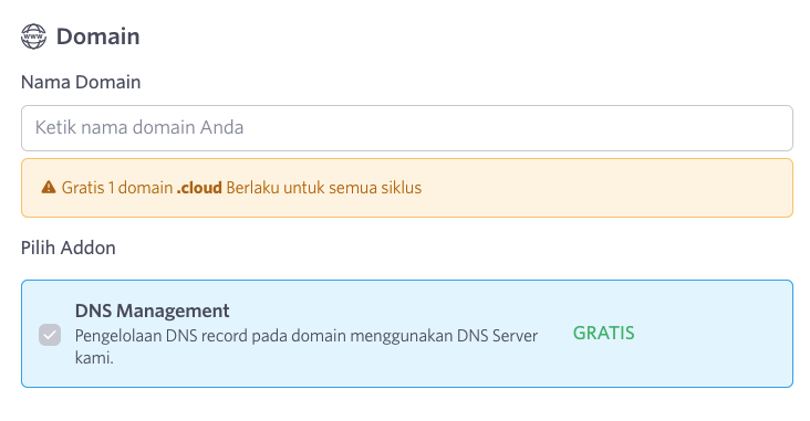 order Cloud Hosting di DomaiNesia