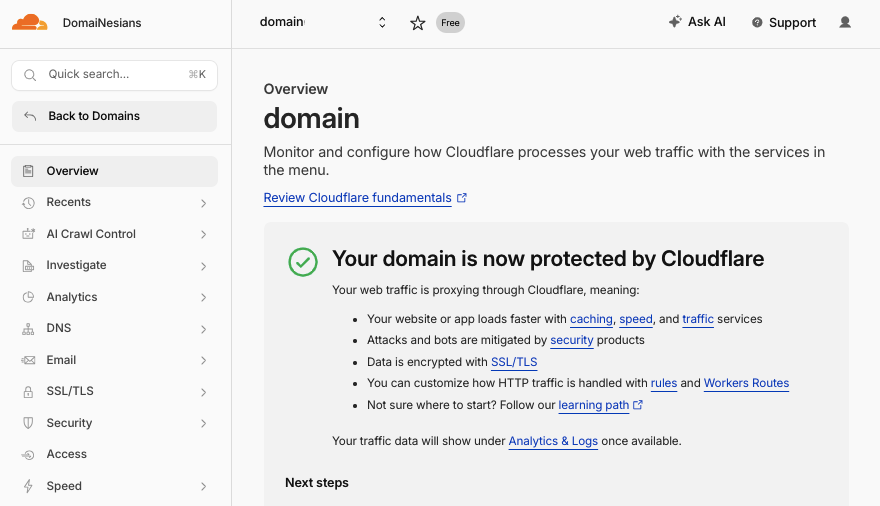 Cara Sambungkan Domain Ke Cloudflare DNS di MyDomaiNesia 17 Domain ke Cloudflare DNS