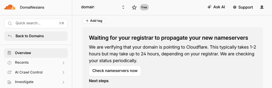 Cara Sambungkan Domain Ke Cloudflare DNS di MyDomaiNesia 15 Domain ke Cloudflare DNS