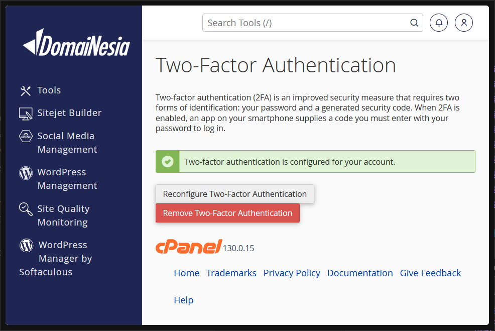 Cara Aktifkan Two-Factor Authentication atau 2FA di cPanel