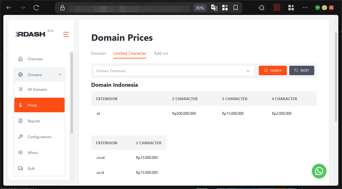 Cara Cek Harga Domain Untuk Reseller Domain di DomaiNesia