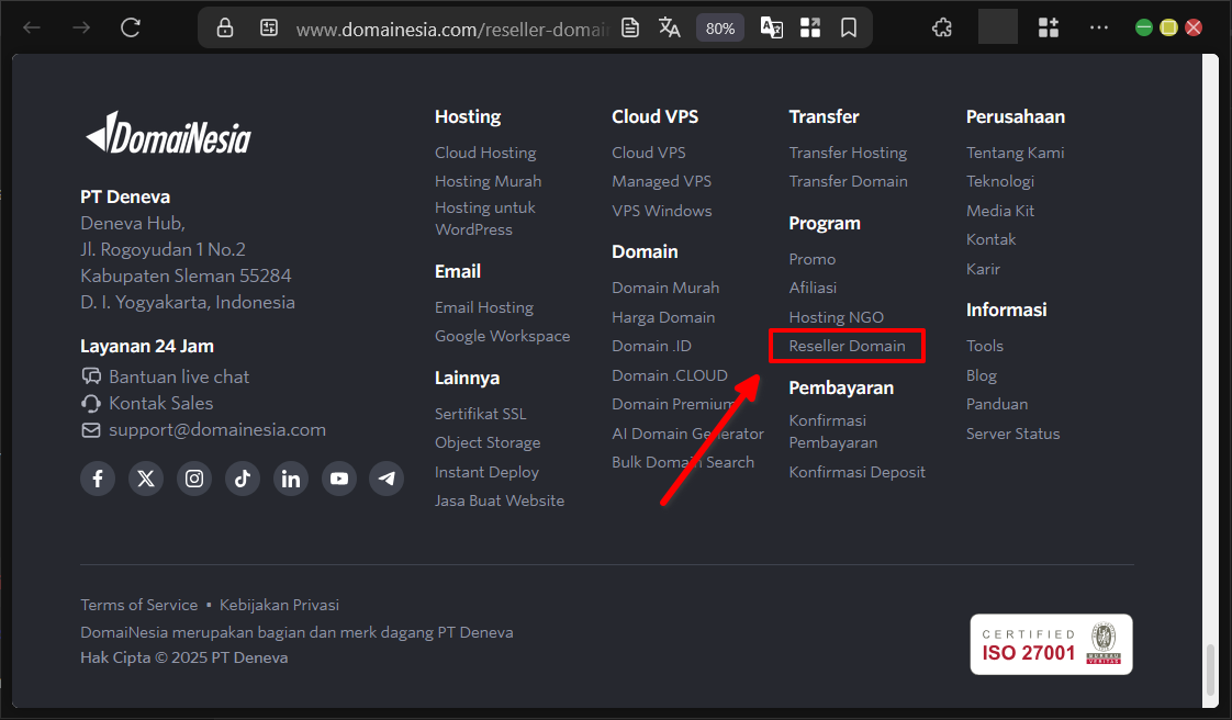 Cara Cek Harga Domain Untuk Reseller Domain di DomaiNesia