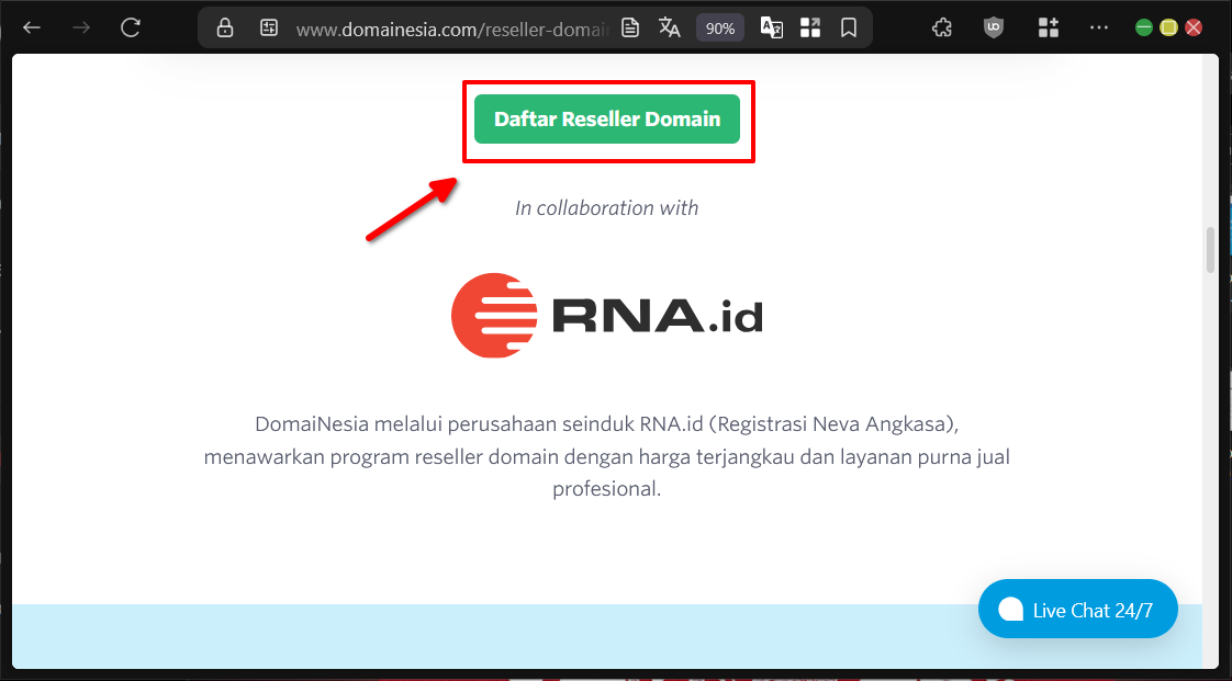 Cara Cek Harga Domain Untuk Reseller Domain di DomaiNesia