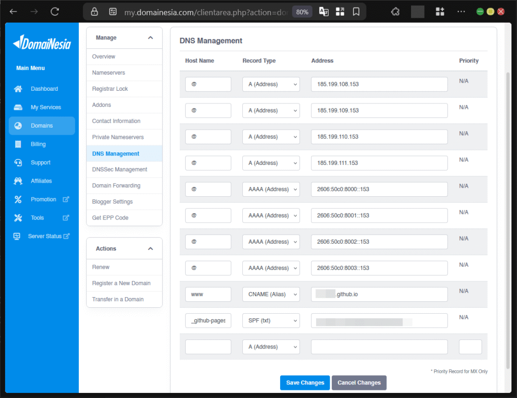 Cara Custom Domain di Github Pages Pada Repository