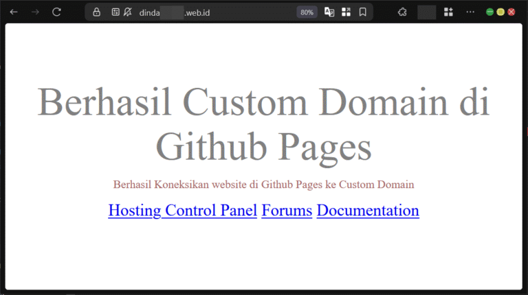 Cara Custom Domain di Github Pages Pada Repository