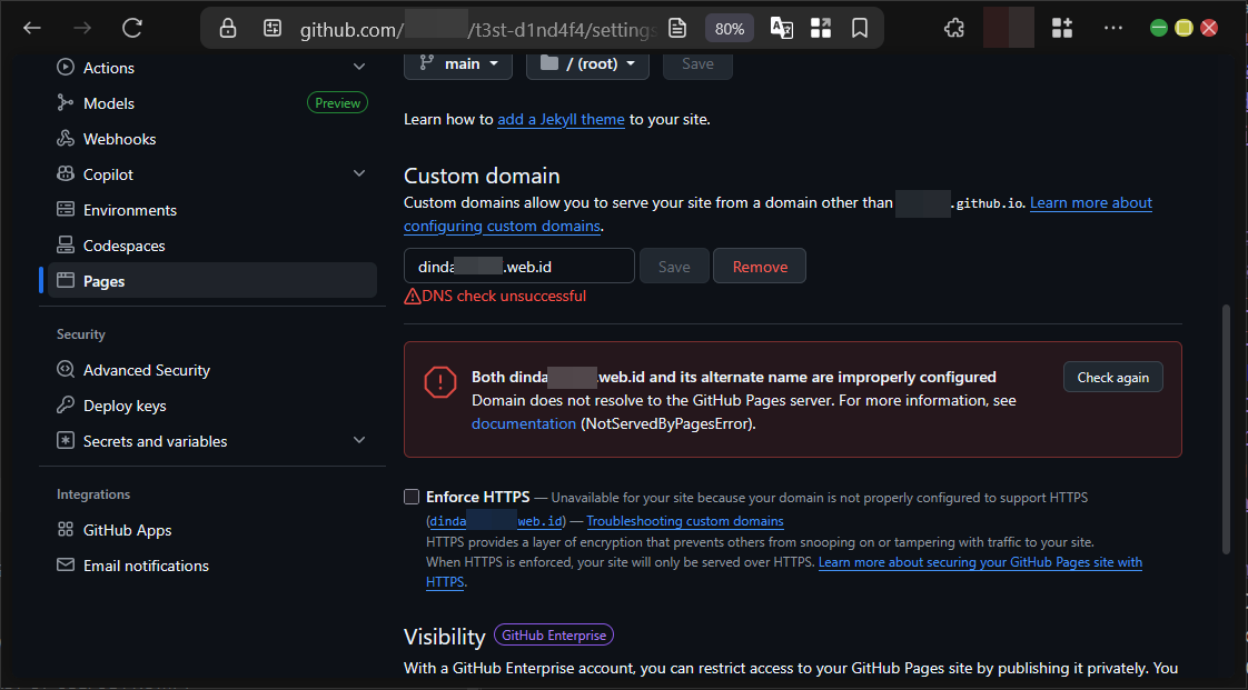 Cara Custom Domain di Github Pages Pada Repository 8 Cara Custom Domain di Github Pages Pada Repository