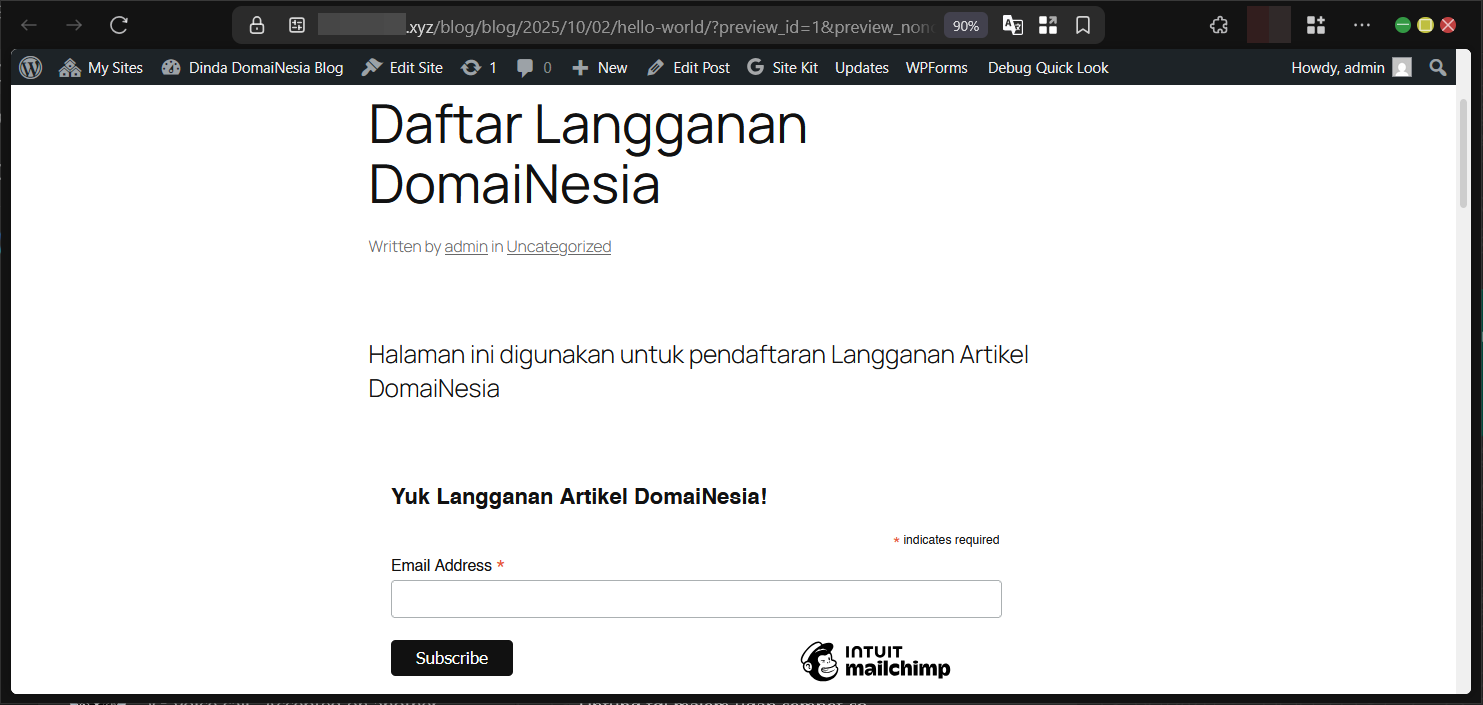 Cara Membuat Email Newsletter Mailchimp di WordPress