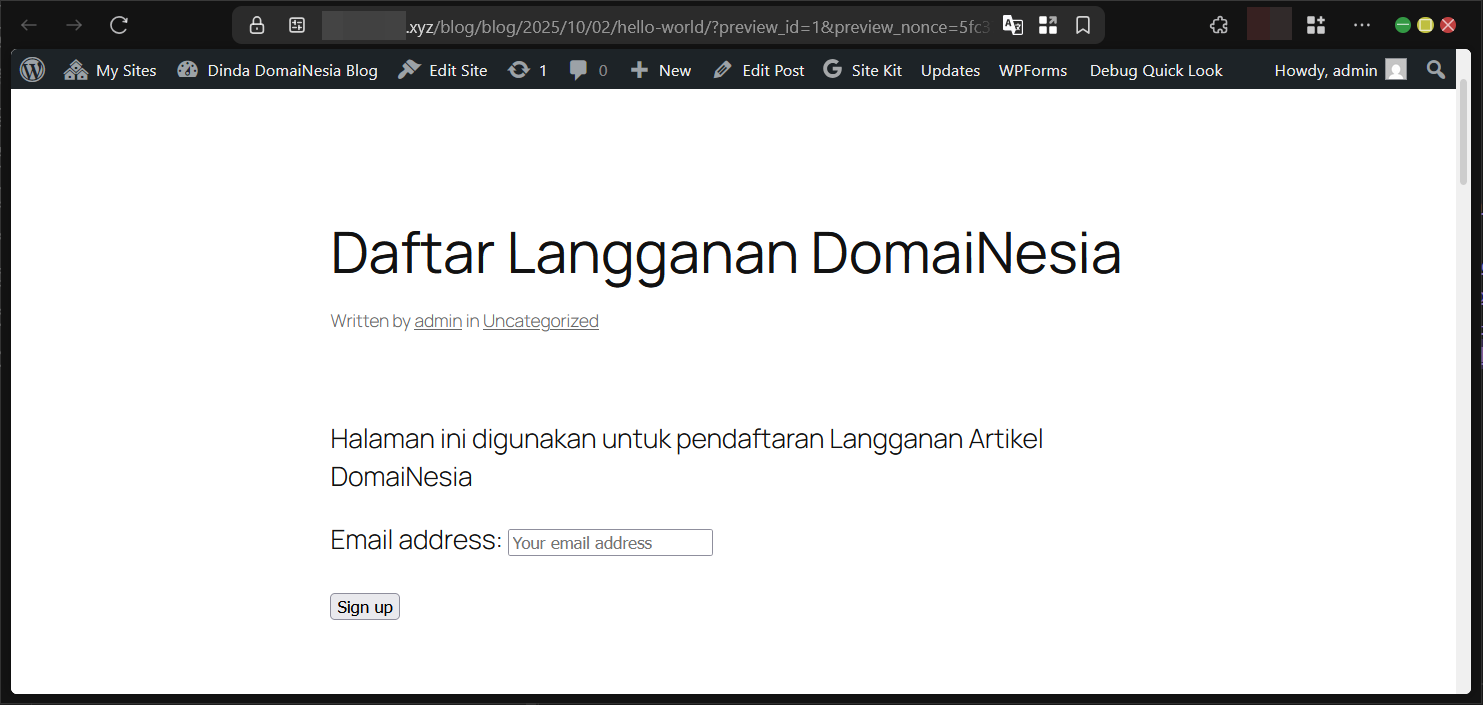 Cara Membuat Email Newsletter Mailchimp di WordPress