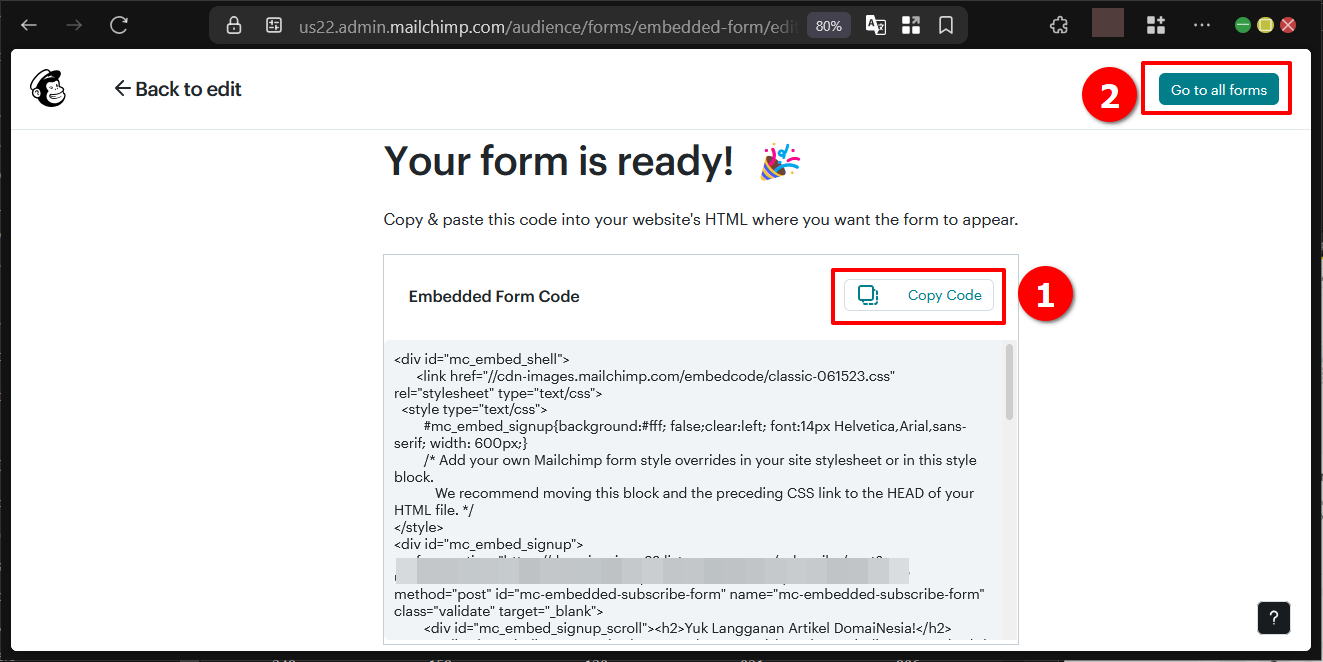 Cara Membuat Email Newsletter Mailchimp di WordPress