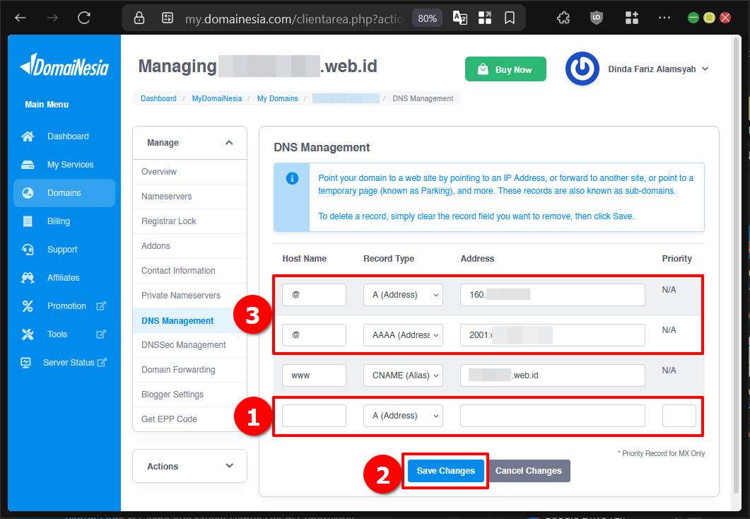 Cara Menghubungkan Domain Ke VPS Pada MyDomaiNesia 6
