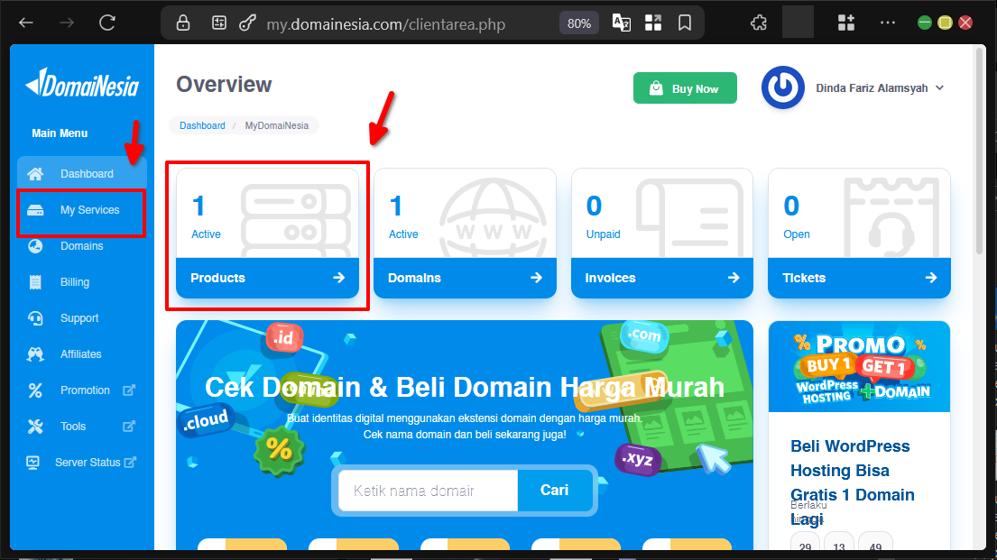 Cara Menghubungkan Subdomain Ke VPS Pada MyDomaiNesia