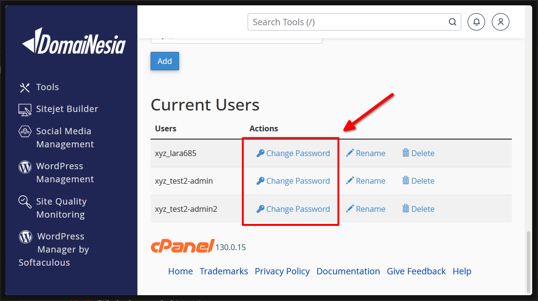 3 Cara Ubah Password User MySQL di cPanel Hosting dan VPS 6 3 Cara Ubah Password User MySQL di cPanel Hosting dan VPS