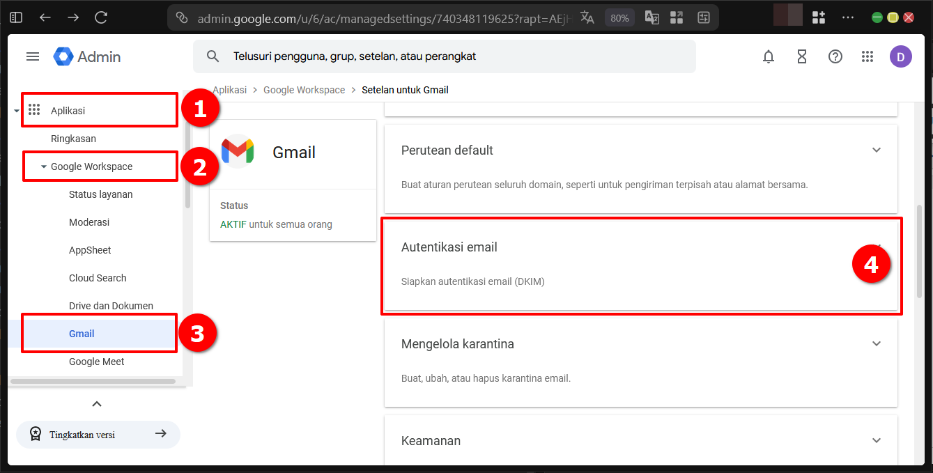 Konfigurasi Email di Google Workspace Agar Tidak ke SPAM