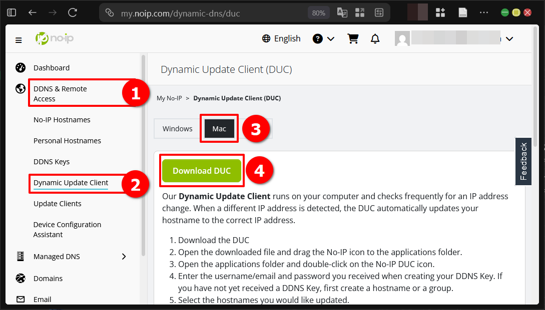Cara Pasang Dynamic DNS No-IP Pada IP Publik Mac OS 12 Cara Pasang Dynamic DNS No-IP Pada IP Publik Mac OS