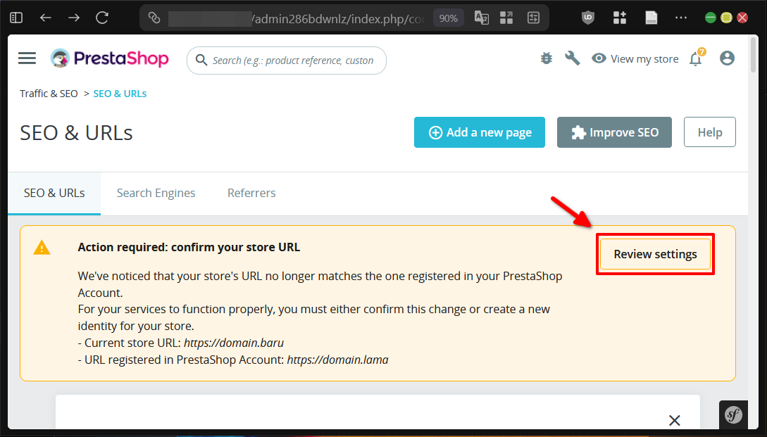 Panduan Ganti Domain Utama di PrestaShop Dari Yang Lama 7 Panduan Ganti Domain Utama di PrestaShop Dari Yang Lama