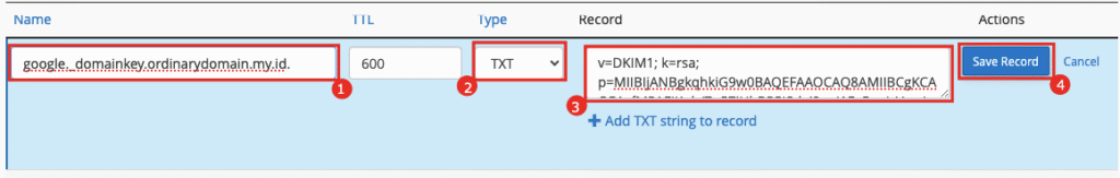 Setting Google Workspace di cPanel