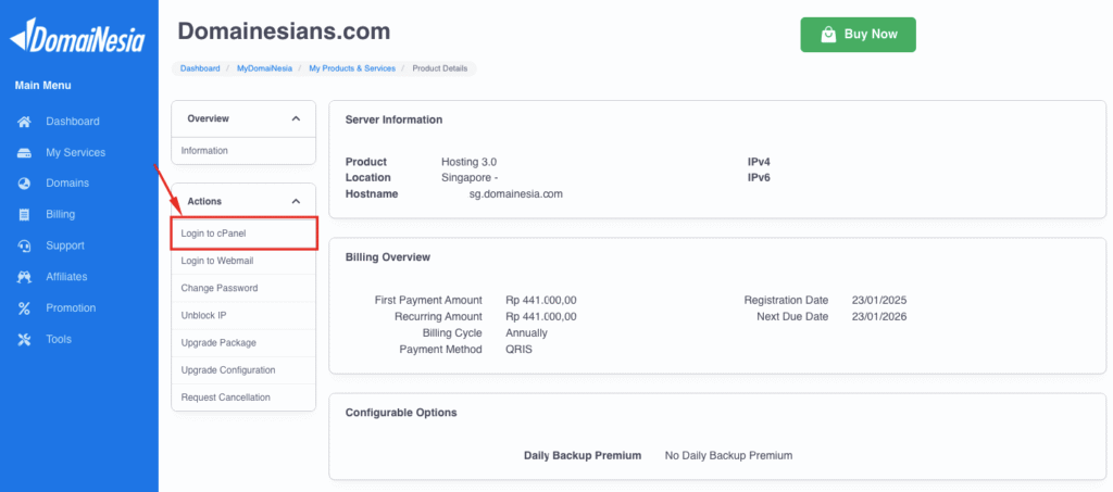 Setting Google Workspace di cPanel