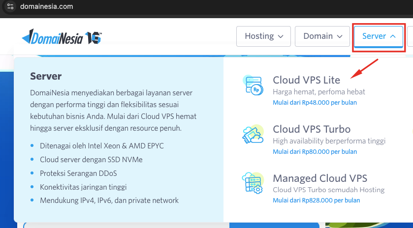 Cara Order Cloud VPS Lite
