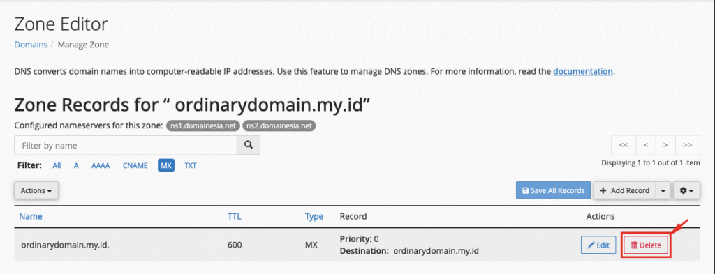 Setting Google Workspace di cPanel