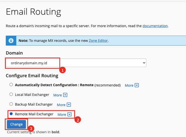 Setting Google Workspace di cPanel