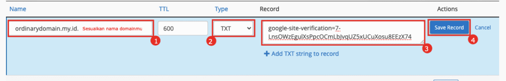 Setting Google Workspace di cPanel