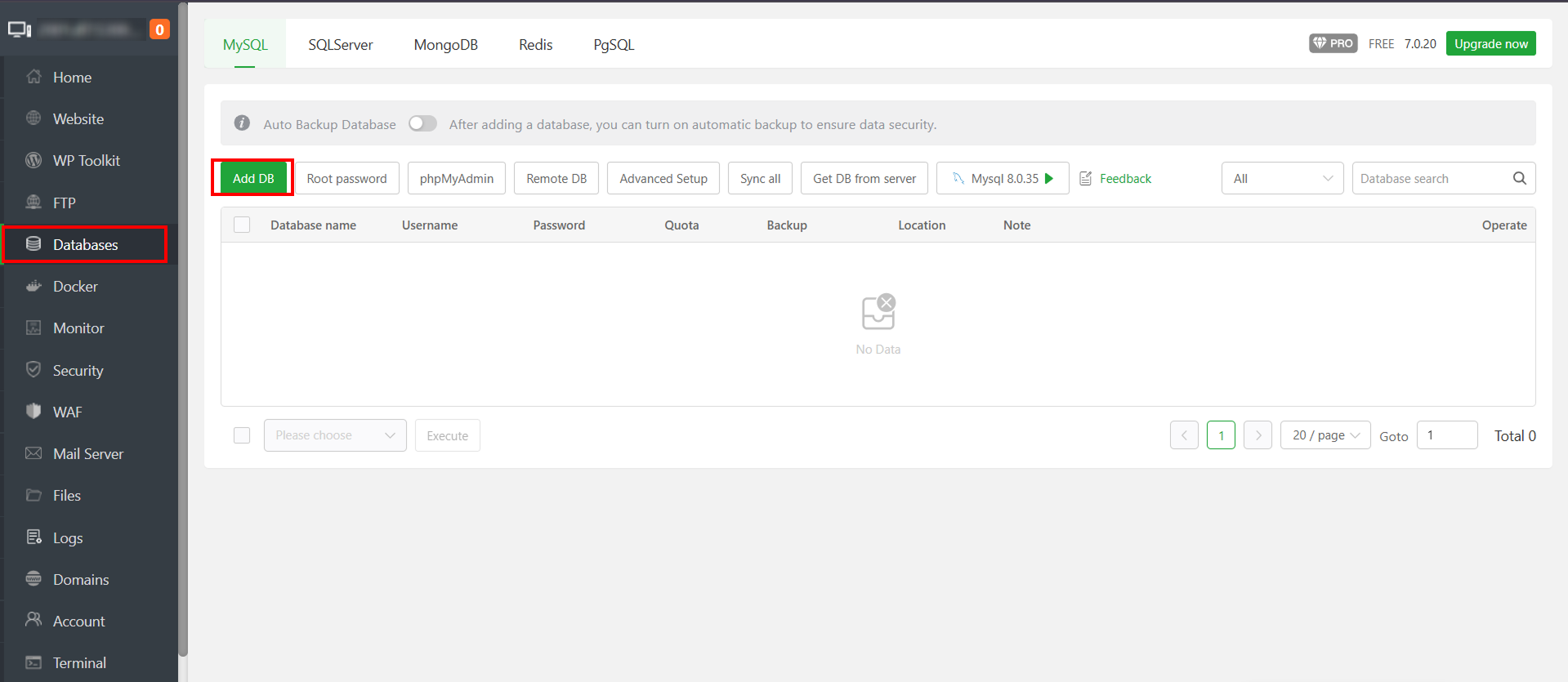 Cara Membuat dan Mengelola Database MySQL di aaPanel 4 Cara Membuat dan Mengelola Database MySQL di aaPanel 3