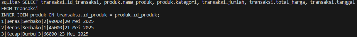 Cara Instal dan Membuat Database Lightweight dengan SQLite 7 Cek Fungsi JOIN