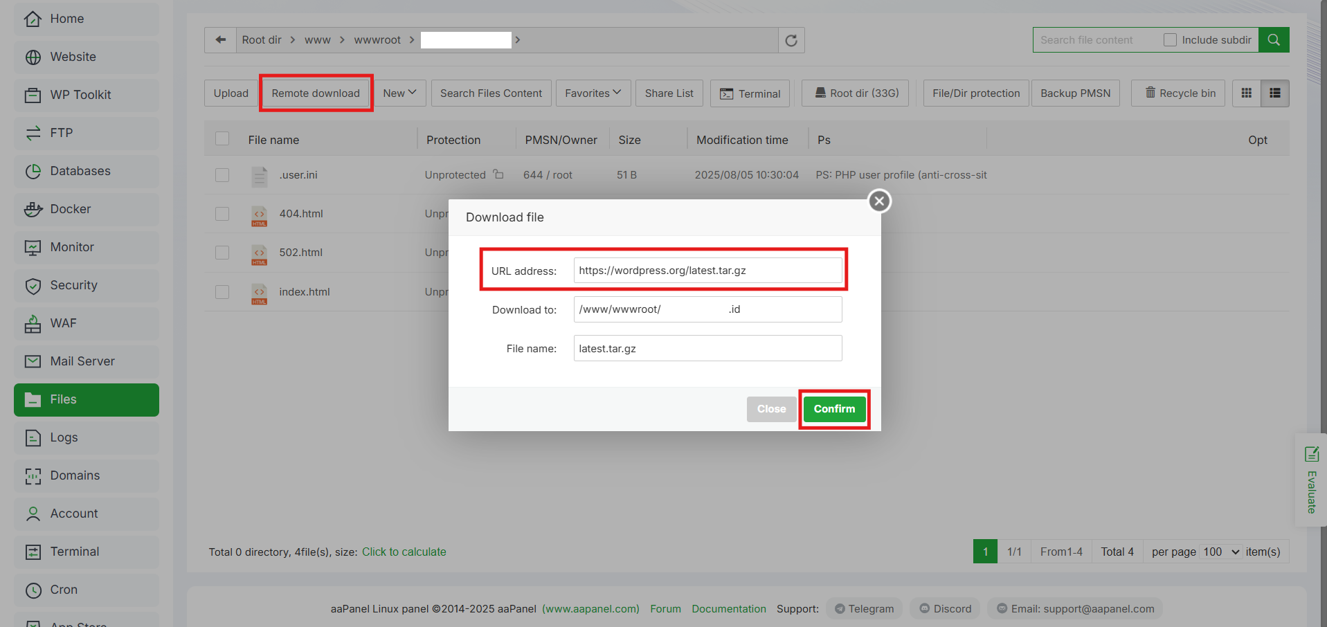 Cara Menghubungkan WordPress dengan aaPanel, Mudah! 8 Cara Menghubungkan WordPress dengan aaPanel, Mudah! 7