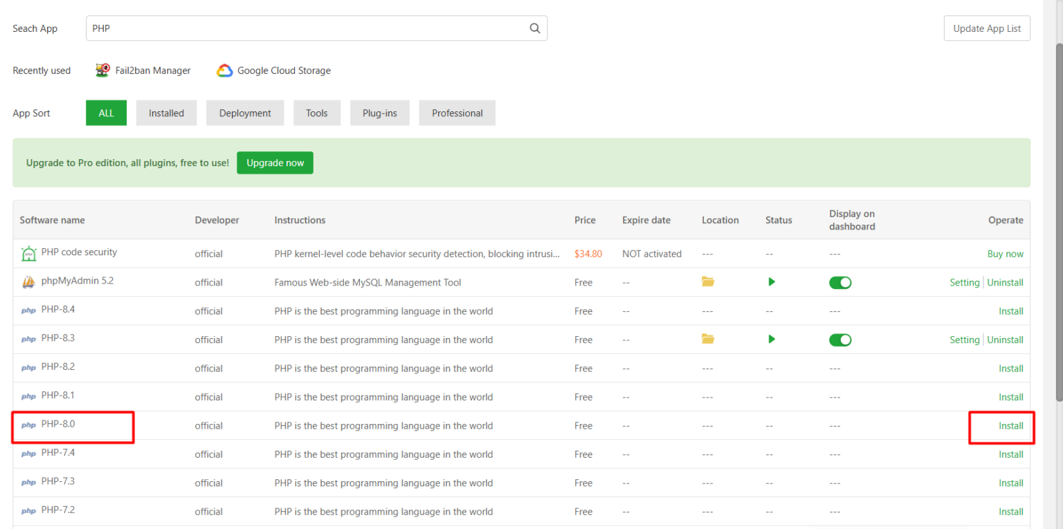 Cara Instal dan Konfigurasi PHP Multiple Version di aaPanel