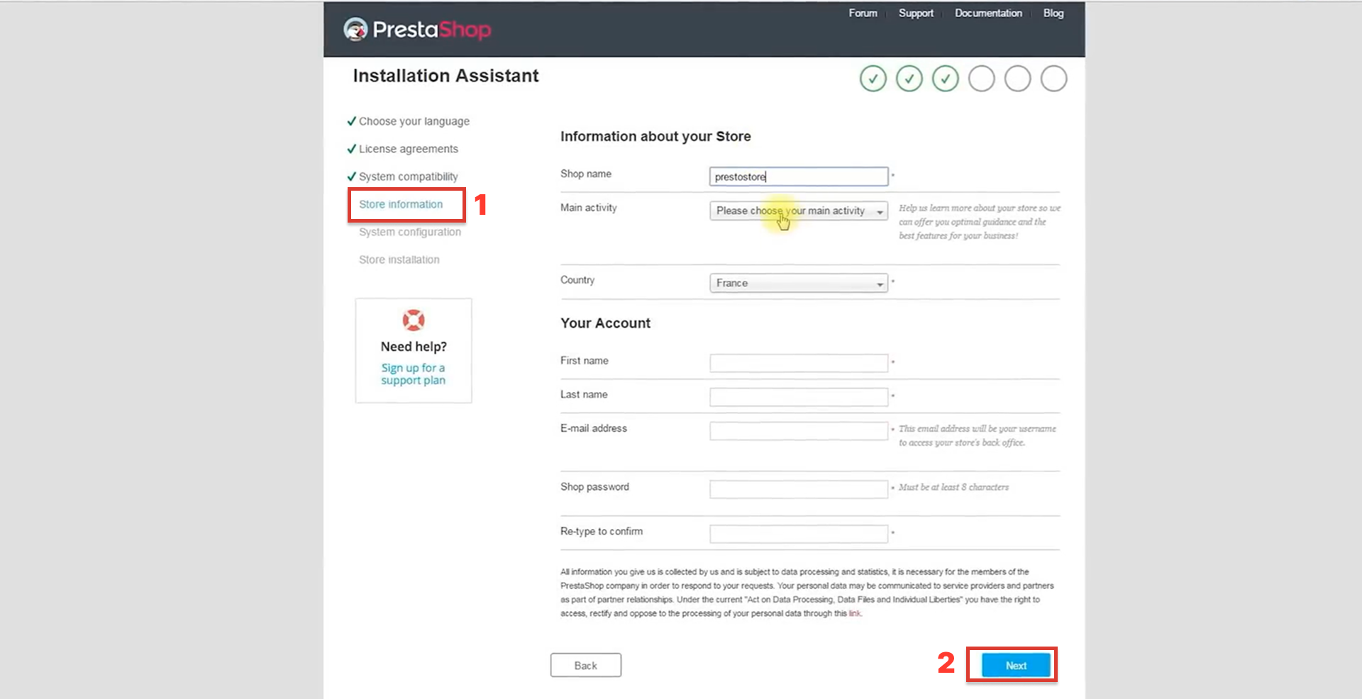 9 Langkah Instal PrestaShop untuk Buat Toko Online di VPS! 4 Isi Data Toko