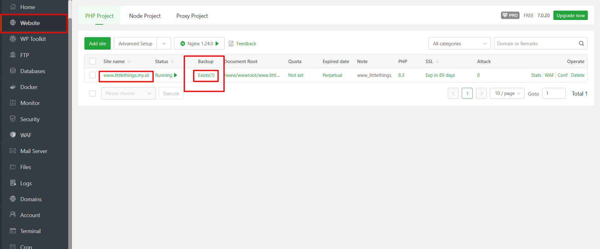 Cara Backup dan Restore Website di aaPanel, Anti Data Hilang 14 Cara Backup dan Restore Website di aaPanel, Anti Data Hilang 13