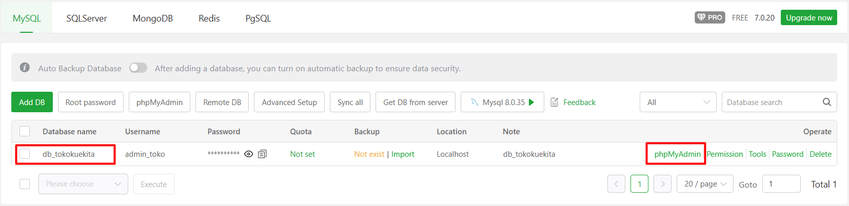 Cara Membuat dan Mengelola Database MySQL di aaPanel 6 Cara Membuat dan Mengelola Database MySQL di aaPanel 5