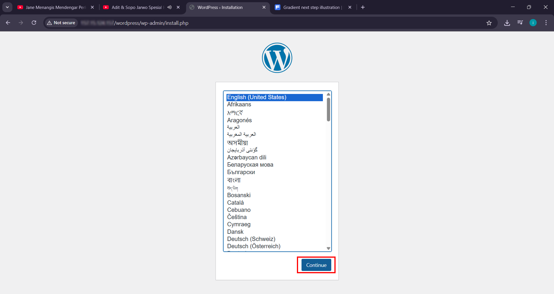 Tutorial Mudah Instal WordPress di VPS Menggunakan Nginx! 5 Pilih Bahasa