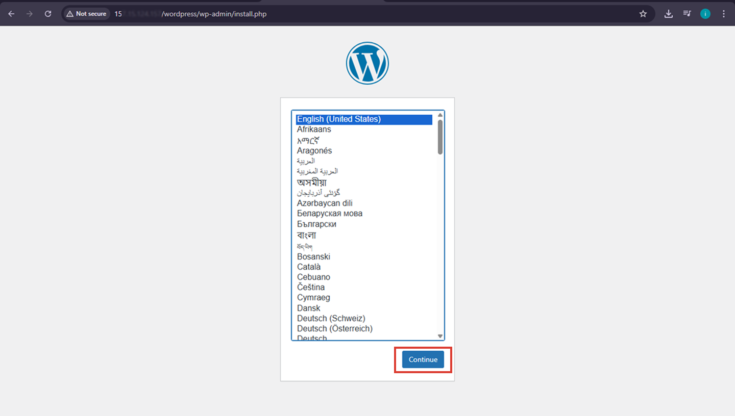 Tutorial Mudah Instalasi WordPress dengan LAMP Stack di VPS 3 Pilih Bahasa Website