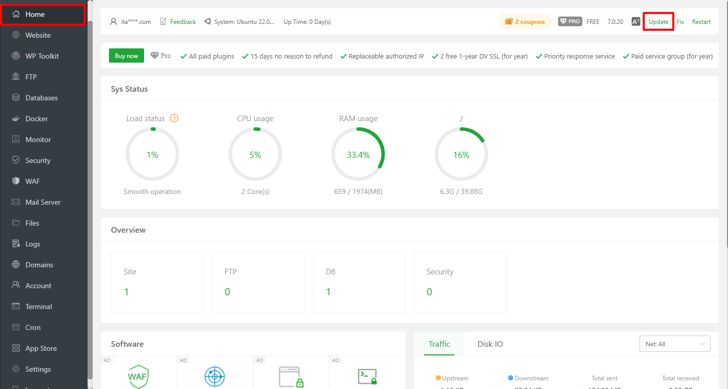 Cara Update Software dan Sistem di aaPanel dengan Aman 4 Cara Update Software dan Sistem di aaPanel dengan Aman 3