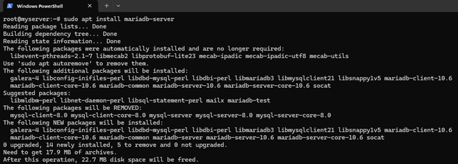 Tutorial Cara Instal MariaDB di VPS Ubuntu, Step-by-Step! 3 sudo apt install mariadb-server