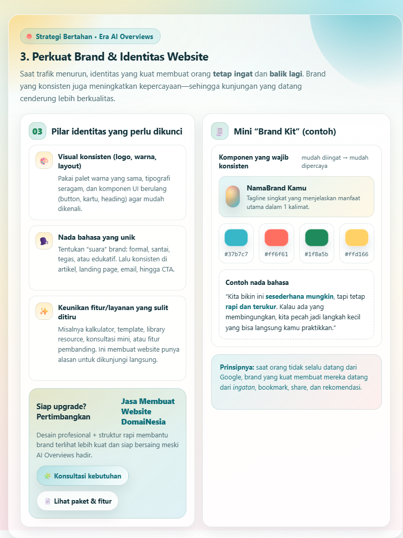 Trafik Website Menurun? Begini Cara Bertahan di Era AI Overviews 6 Trafik Website Menurun