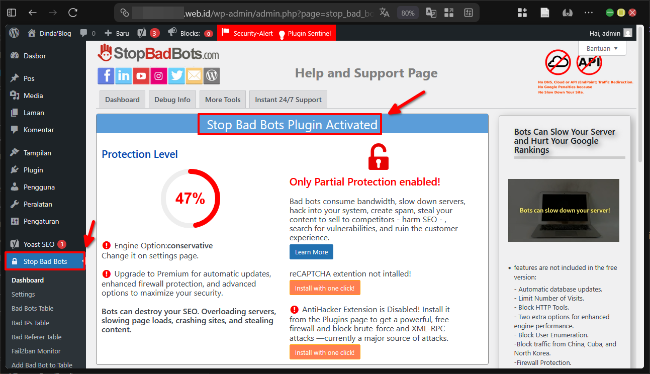 Cara Install Stop Bad Bots di Wordpress Untuk Block Bots 9 Cara Install Stop Bad Bots di WordPress Untuk Block Bots
