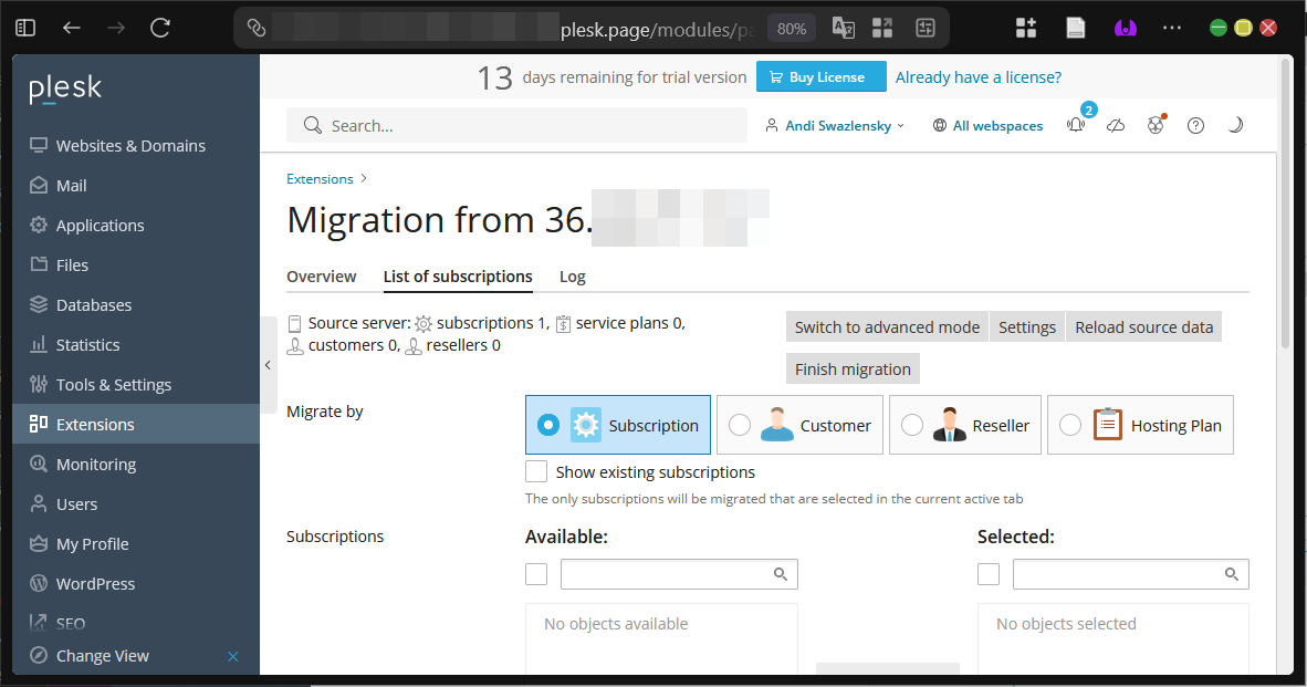 Cara Melakukan Migrasi ke Plesk Dengan Plesk Migrator 18 Cara Melakukan Migrasi ke Plesk Dengan Plesk Migrator