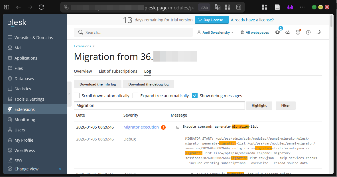 Cara Melakukan Migrasi ke Plesk Dengan Plesk Migrator 19 Cara Melakukan Migrasi ke Plesk Dengan Plesk Migrator