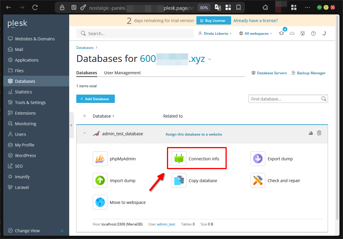 Cara Buat dan Koneksikan Database di Plesk Panel ke Web 11 Cara Buat dan Koneksikan Database di Plesk Panel ke Web