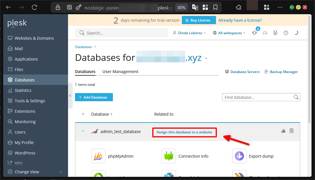 Cara Buat dan Koneksikan Database di Plesk Panel ke Web 9 Cara Buat dan Koneksikan Database di Plesk Panel ke Web