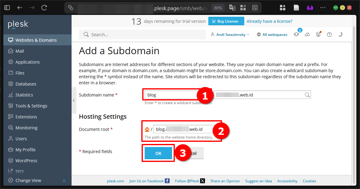Panduan Membuat Sub Domain di Plesk Panel (Metode GUI) 7 Panduan Membuat Sub Domain di Plesk Panel (Metode GUI)