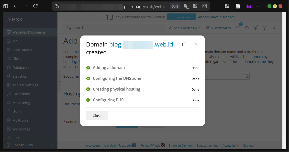 Panduan Membuat Sub Domain di Plesk Panel (Metode GUI) 8 Panduan Membuat Sub Domain di Plesk Panel (Metode GUI)