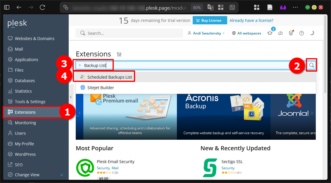 Panduan Schedule Backup di Plesk Panel (Metode GUI) 11 Panduan Schedule Backup di Plesk Panel (Metode GUI)