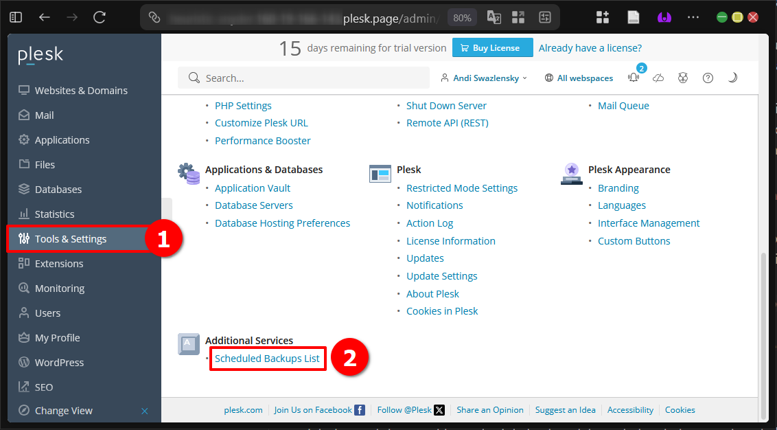 Panduan Schedule Backup di Plesk Panel (Metode GUI) 13 Panduan Schedule Backup di Plesk Panel (Metode GUI)