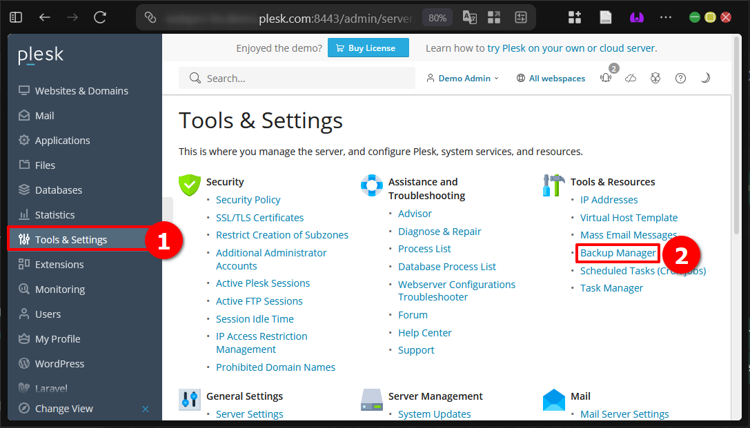 Panduan Schedule Backup di Plesk Panel (Metode GUI) 5 Panduan Schedule Backup di Plesk Panel (Metode GUI)